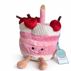 Jellycat Harrods Exclusive Cheryl Cherry Cake Plush Amuseable Pink A2BCC NWT